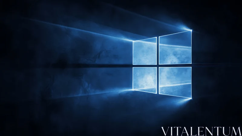 Electric window glyph carves luminous corridors in midnight fog