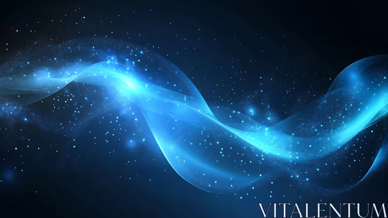 Parametric blue light ribbon with particulate bokeh field