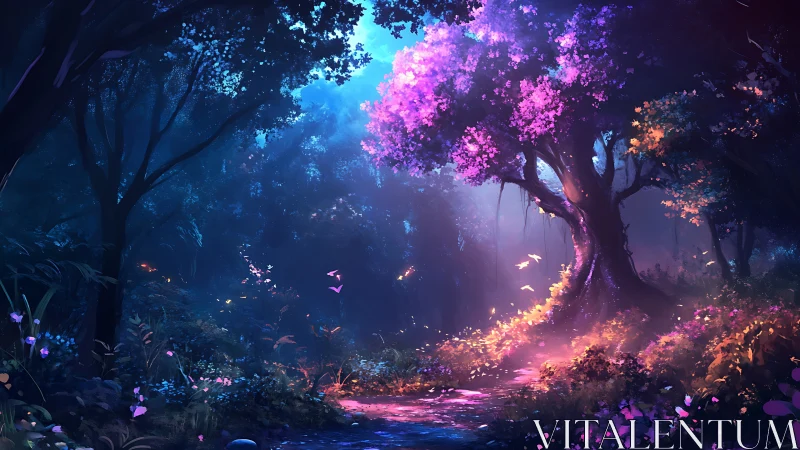 Enchanted Forest Glows with Ethereal Bioluminescent Magic.