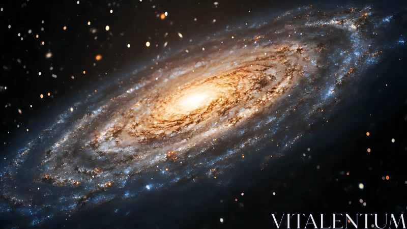 Edge-on barred spiral galaxy with luminous dust lanes resolved.