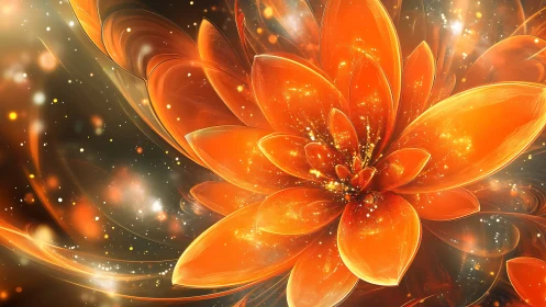 Solar Bloom Igniting Stardust Petals in Liquid Light.