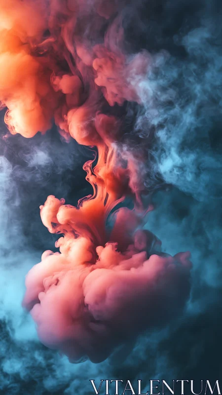 Chromatic fluid dynamics plume in suspended diffusion field.