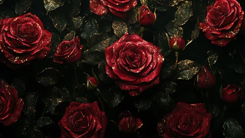 Crimson Elegance with Golden Shimmer.