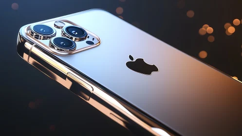 iPhone 13 Pro camera array in polished silver tone.