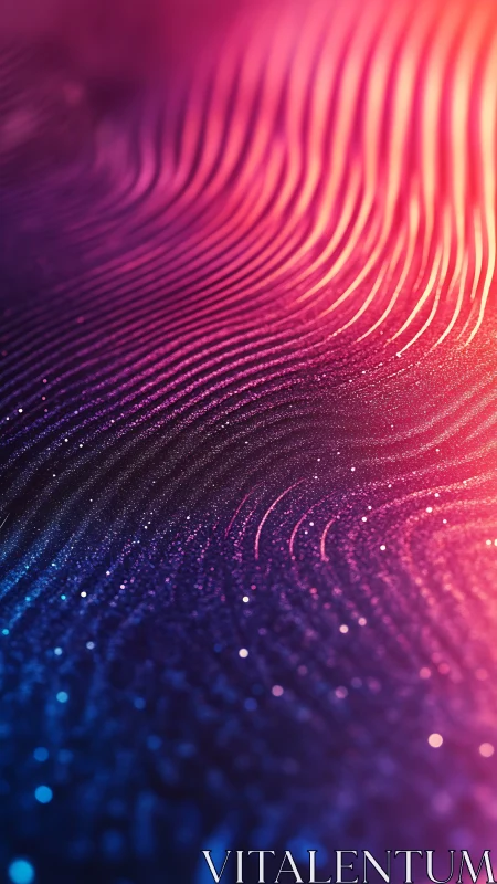 Neon gradient waveforms with glittering particle surface.