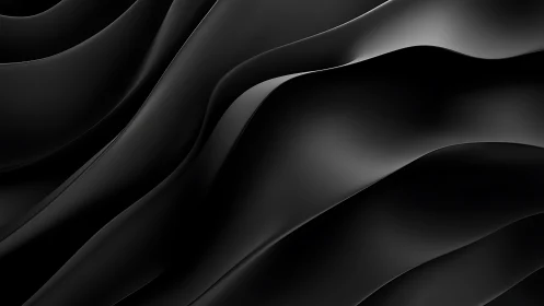 Layered black surfaces form continuous undulating bands