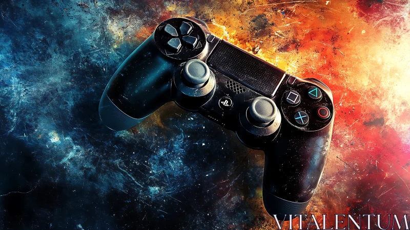 Gaming Controller Rendered Against Contrasting Color Gradients