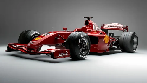 Crimson bullet on slick black wheels poised for invisible thunder.