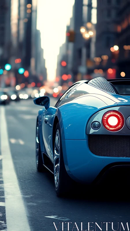 City asphalt becomes a runway for this blue hypercar