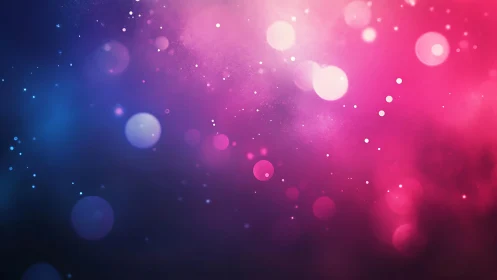 Vibrant Abstract Bokeh Background in Pink and Blue Gradient Style.