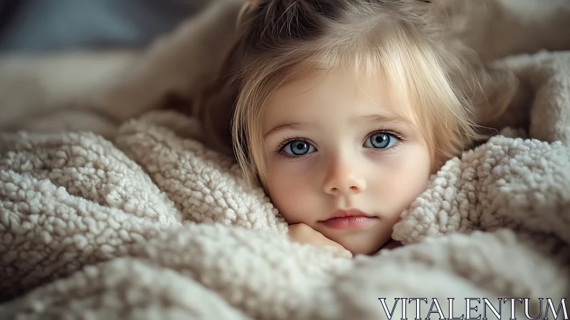 Photorealistic portrait of young child displaying intricate facial details rendered with high-fideli