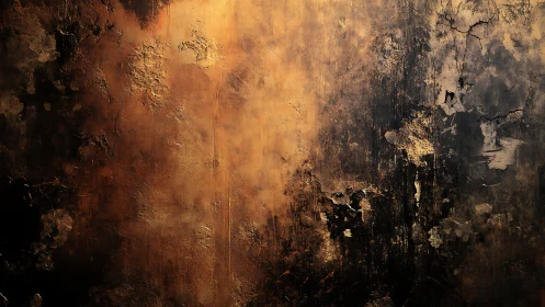 Textured abstract wall with burnt umber and charcoal tones.