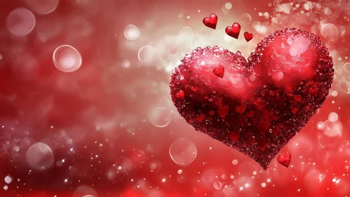 A Glowing Heart Sparkles With Love and Romance