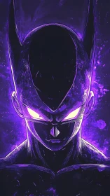 Purple-lit stylized humanoid figure with glowing eyes portrait.