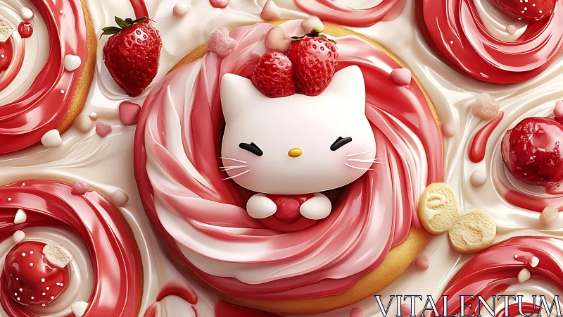Sweet Dreams: Hello Kitty's Strawberry Dessert Paradise.
