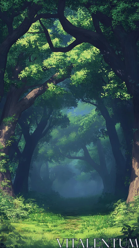 Luminous Forest Canopy Creating Natural Gateway.