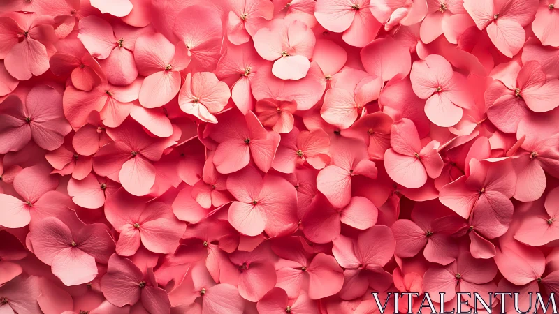 Pink Hydrangea Macro Detail with Translucent Petal Layering and Depth of Field