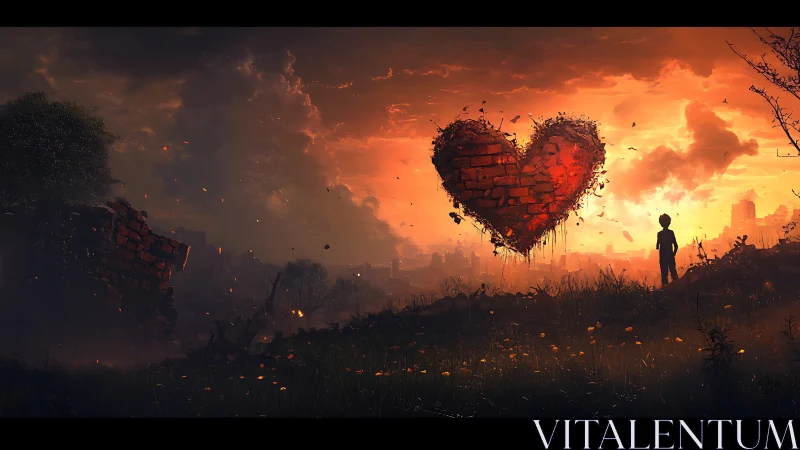 Heart of Hope Glowing in a Burning World