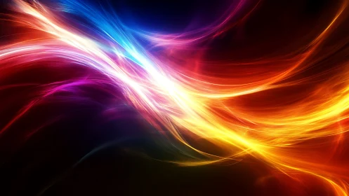 Chromatic energy streams with radiant spectral light flows.