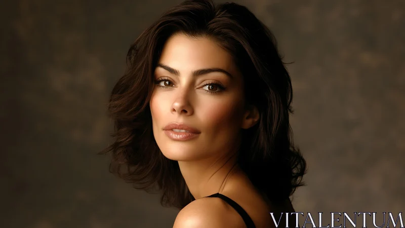 Portrait headshot with soft light on elegant woman face.