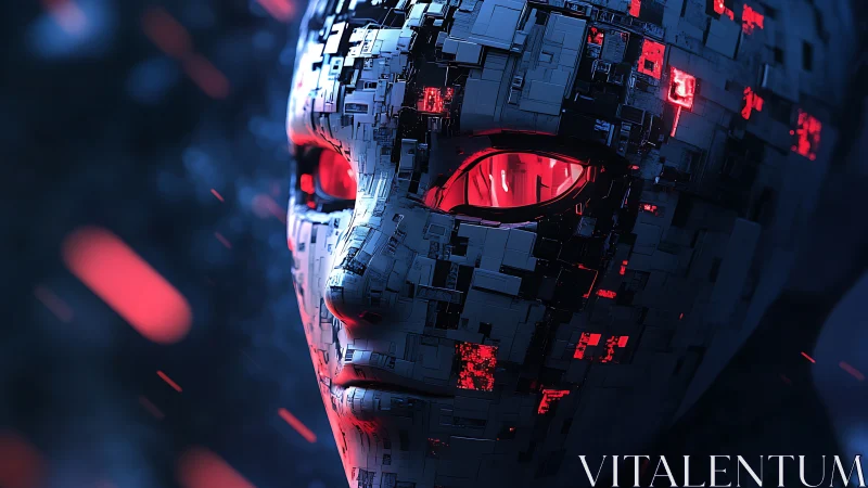 Kindred cyber gaze from a glowing red AI dreamscape.