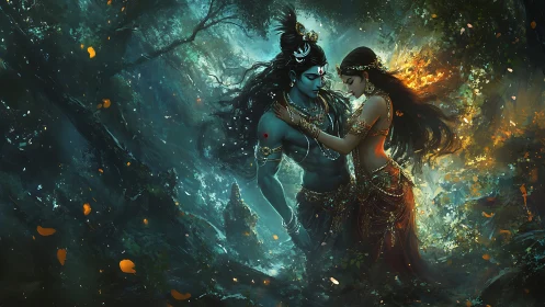 Divine Convergence: Shiva's Dance with Sacred Feminine Energy