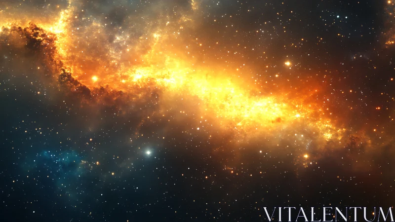 Stellar nebula band glows across deep cosmic starfield.