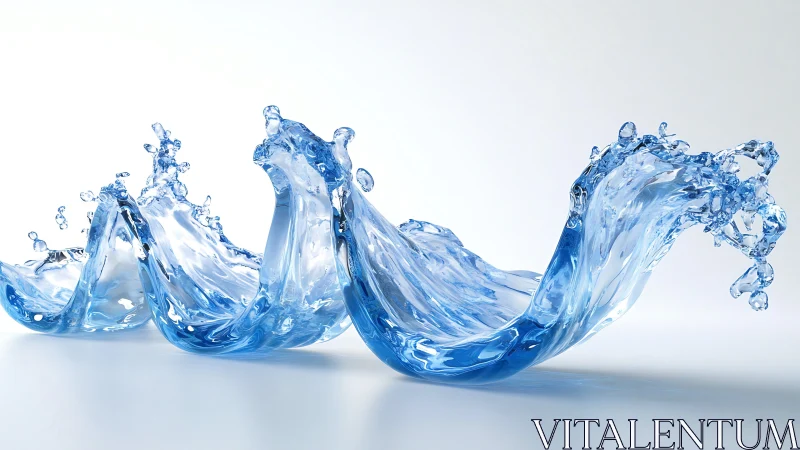 Dynamic CGI water splashes form three looping wave arcs in midair