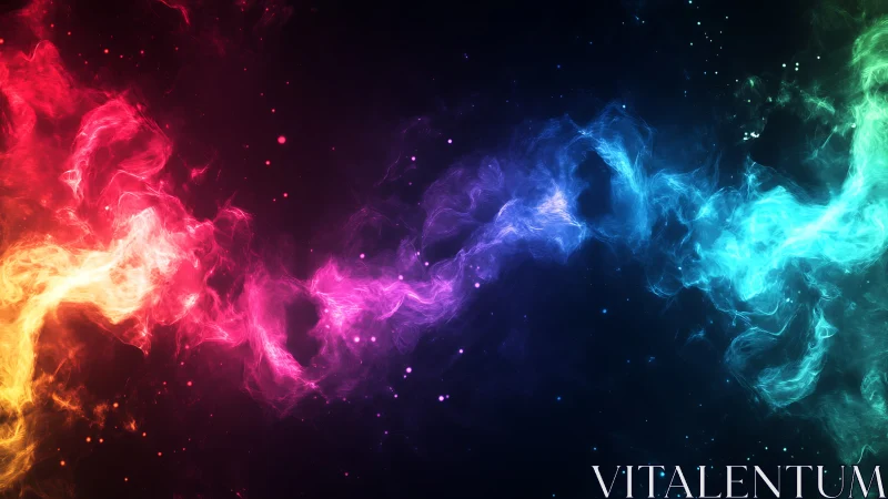 Neon cosmic nebula ribbon in vivid gradient spectrum.