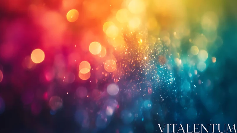 Vivid abstract bokeh lights with rainbow gradient and dreamy style.
