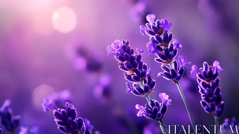 Lavender Blooms Rendered in Soft Focus with Luminescent Detail.