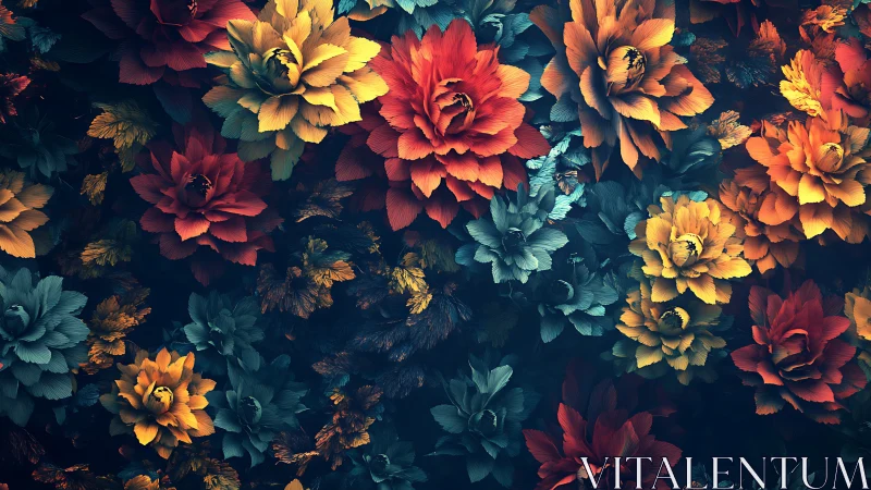 Vibrant Garden Blooms Dance in Warm Autumn Hues