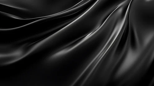 Black satin folds capture fluid motion and deep gloss.