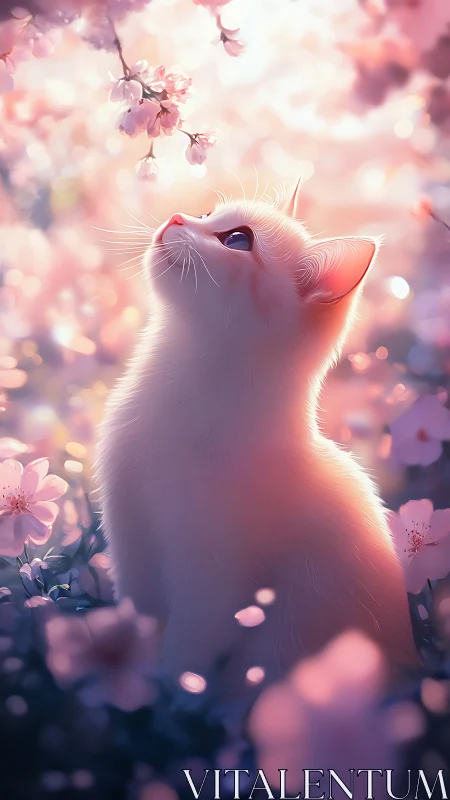 Whiskers and Blossoms: A Cat's Dreamy Garden.