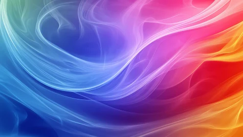 Prismatic light waves sweep across fluid gradient field.