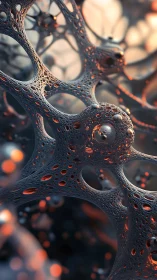 Organic metallic lattice glows with surreal molten energy