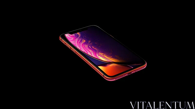 Red edge smartphone with vivid OLED display on black background.