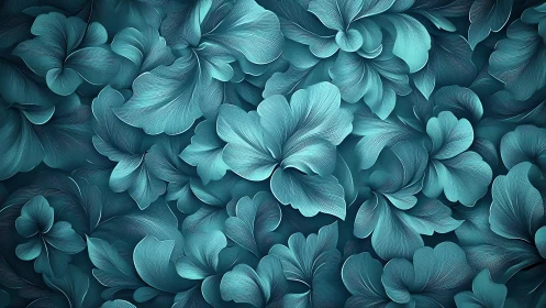 Teal floral waves flow across an elegant abstract surface.