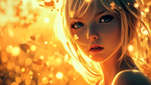 Backlit anime portrait shows volumetric glow and shallow depth