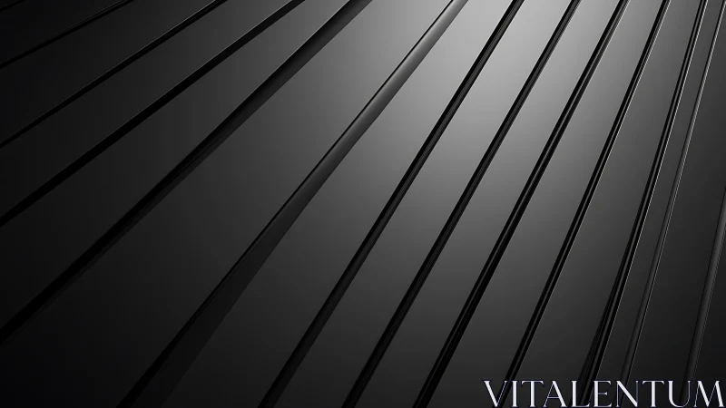 Oblique black metal panels form minimalist geometric abstraction