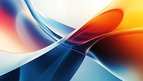 Flowing curves of color create a calm, glowing abstract wave