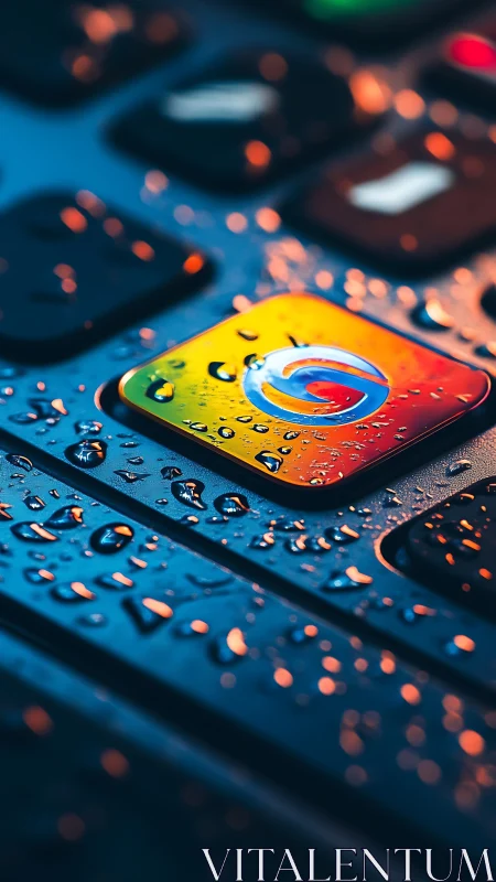 Vibrant Search Icon Rendered in Soft Focus with Chromatic Lighting.