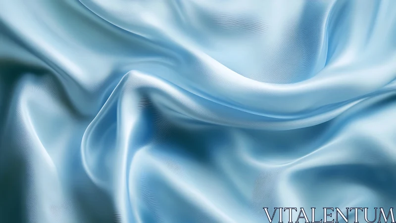 Folded light-blue satin surface shows specular highlights and microtexture