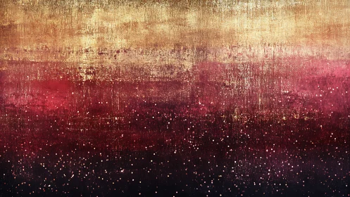 Radiant gold and crimson gradient dissolves into starry night.