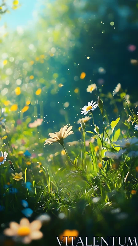 Meadow flowers with bokeh effect at shallow depth.
