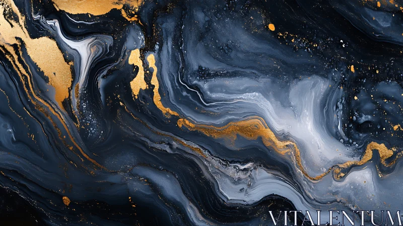 Midnight nebula river streaked with molten gold currents.