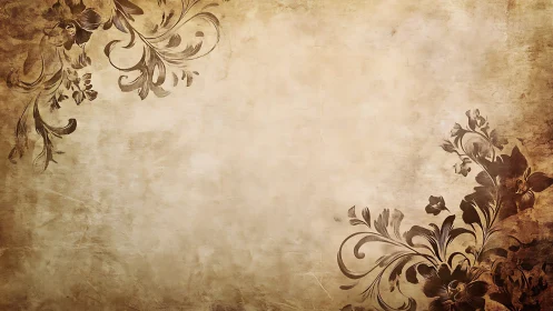 Floral ornamental border on aged parchment style background.