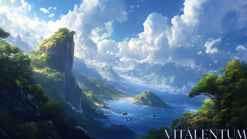 Stratified Coastal Valley with Columnar Basalt Formation.