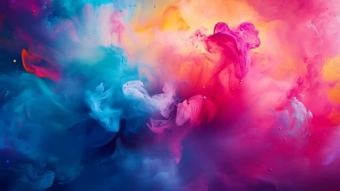 Chromatic fluid dynamics in luminous multicolor vapor field.