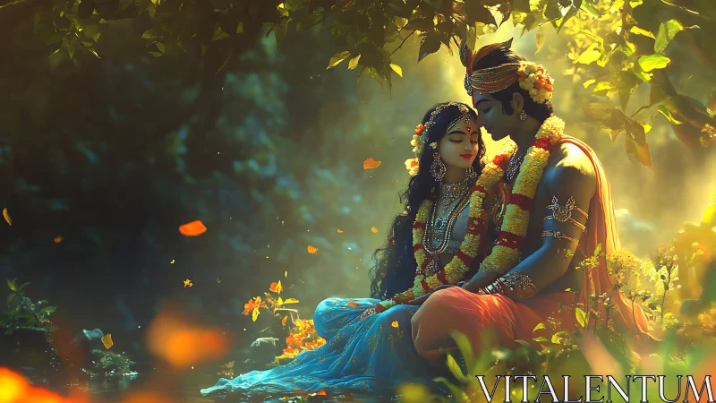 Divine Love Blooms: A Radiant Garden Meeting of Two Hearts